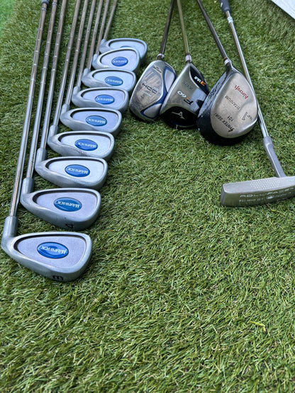 Warwick Iron Set (3–SW) + Mizuno F-60 3 Wood + Hybrid + Putter + TaylorMade Cart Bag