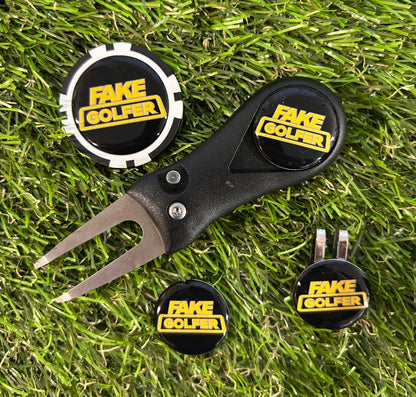 New Zealand Golf plastic Pitchfork Magnetic Hat Clip With 3 Markers And Poker chip