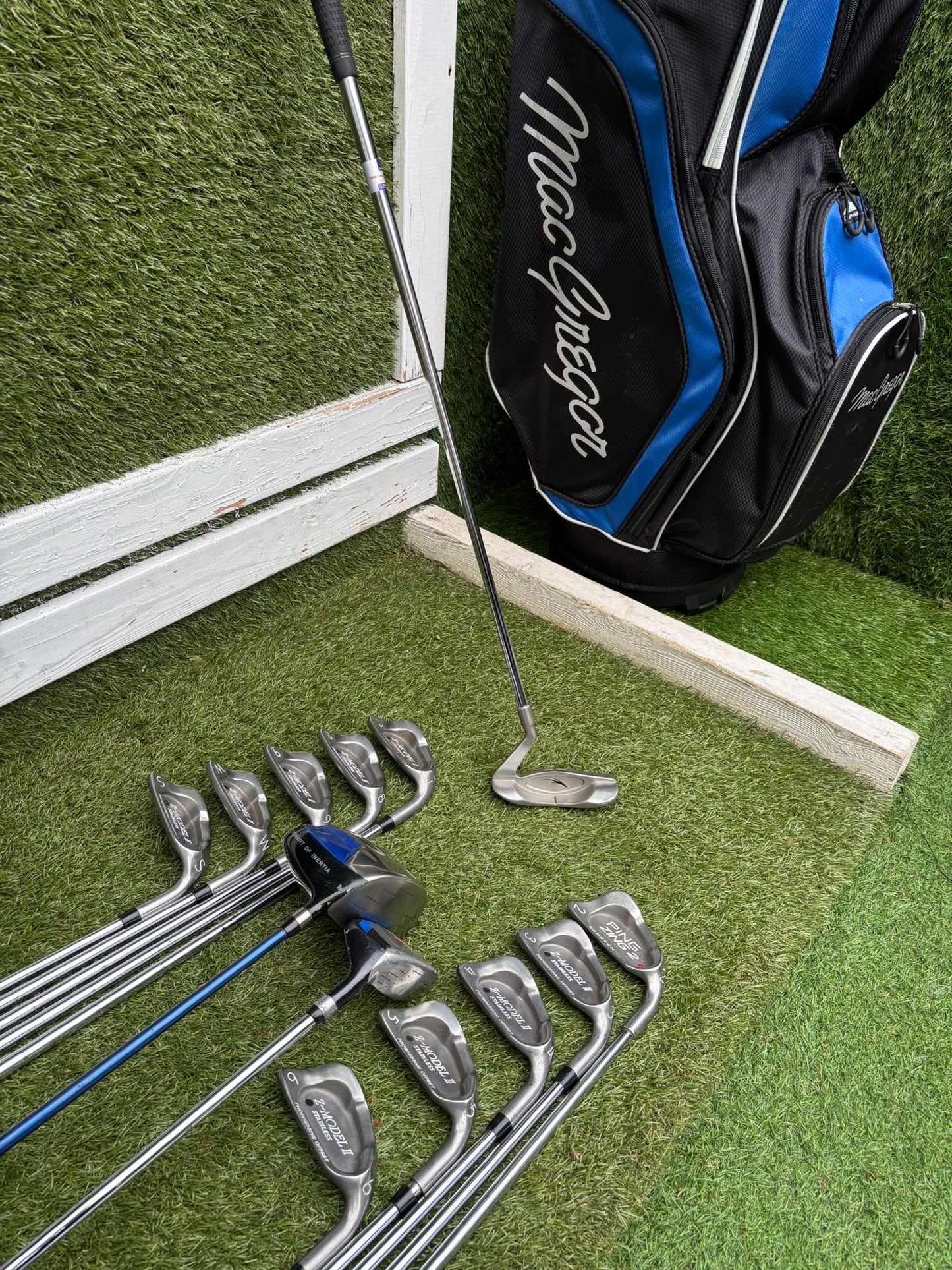 Z-Model II 3-SW Irons, Ping Zing 2 Red Dot 2 Iron, Driver, Hybrid & MacGregor Bag