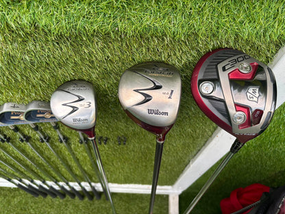 Wilson ProStaff Oversize Irons, Wilson Staff D300 Driver, Wilson Deep Red Woods & Wilson Stand Bag