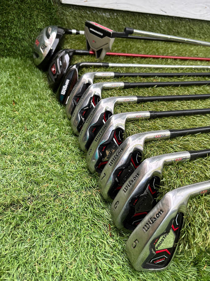 Wilson ProStaff HL Graphite Golf Set + Deep Red Woods & Wilson Deep Red Stand Bag