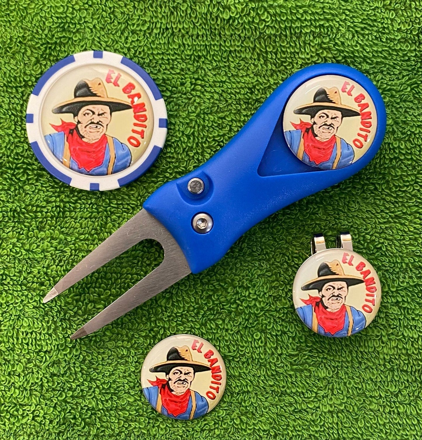 El Bandito - Pitchfork Magnetic Hat Clip With 3 25mm Markers and Poker