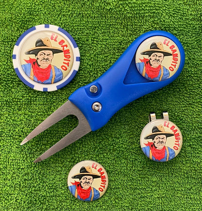 El Bandito - Pitchfork Magnetic Hat Clip With 3 25mm Markers and Poker