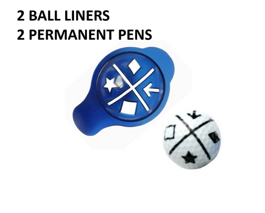 2 Golf Ball Liners Alignment Tool with  2 black permanent marker pens
