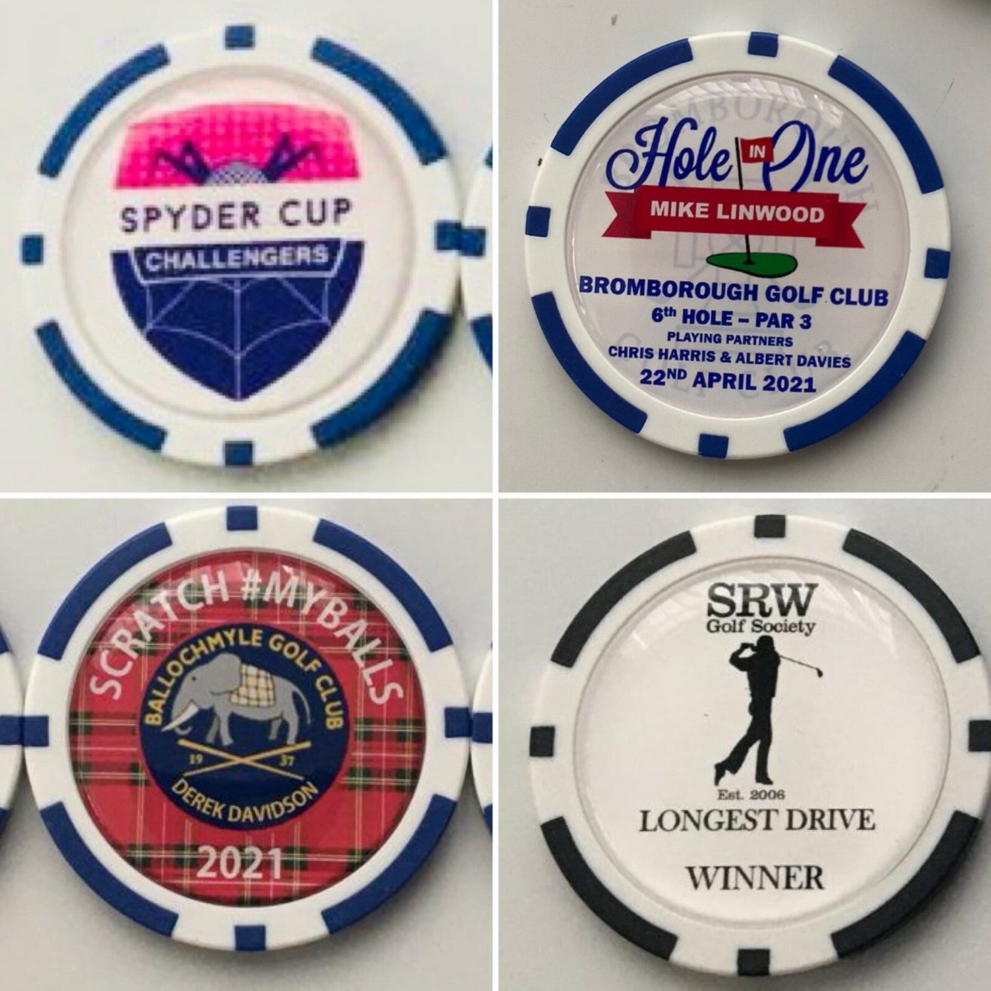 Personalised Poker Chips - Golf Society - Stag - Trips Away - Golf Day