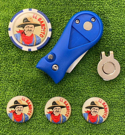 El Bandito - Pitchfork Magnetic Hat Clip With 3 25mm Markers and Poker