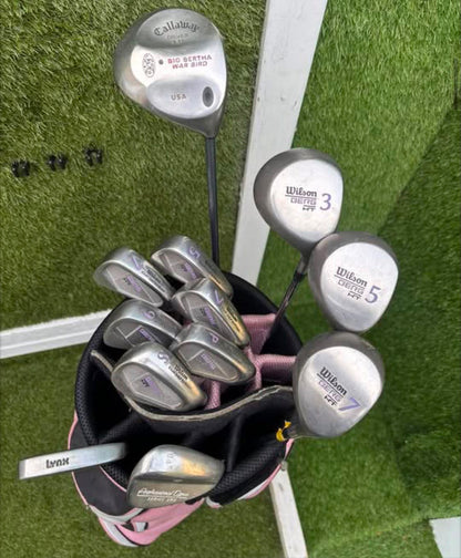 Wilson Berg HT Ladies Golf Set with Callaway Big Bertha War Bird Driver & Cart Bag Free P&P