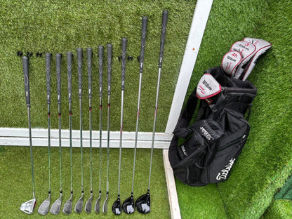 Wilson Deep Red Full Matching Golf Set (5–SW) with Titleist Stand Bag