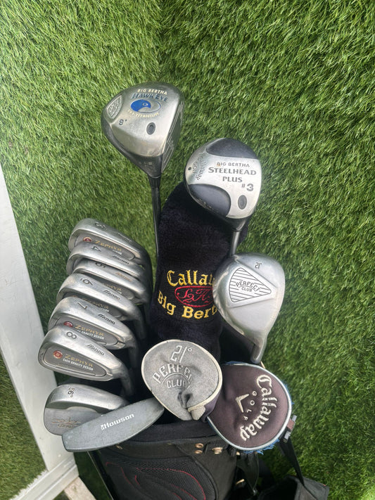 Mizuno Zephyr Irons + Callaway Big Bertha Woods + Hybrid + Wedge + Stand Bag (11 Clubs)