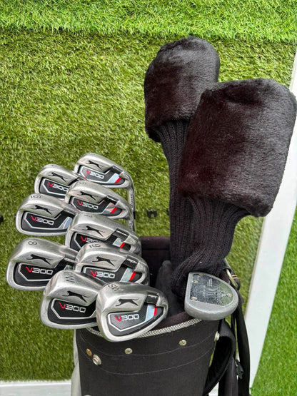 Slazenger V300 3–SW Complete Golf Set – Mitsubishi Driver, V300 3 Wood, RAM Zebra Putter & Slazenger Bag