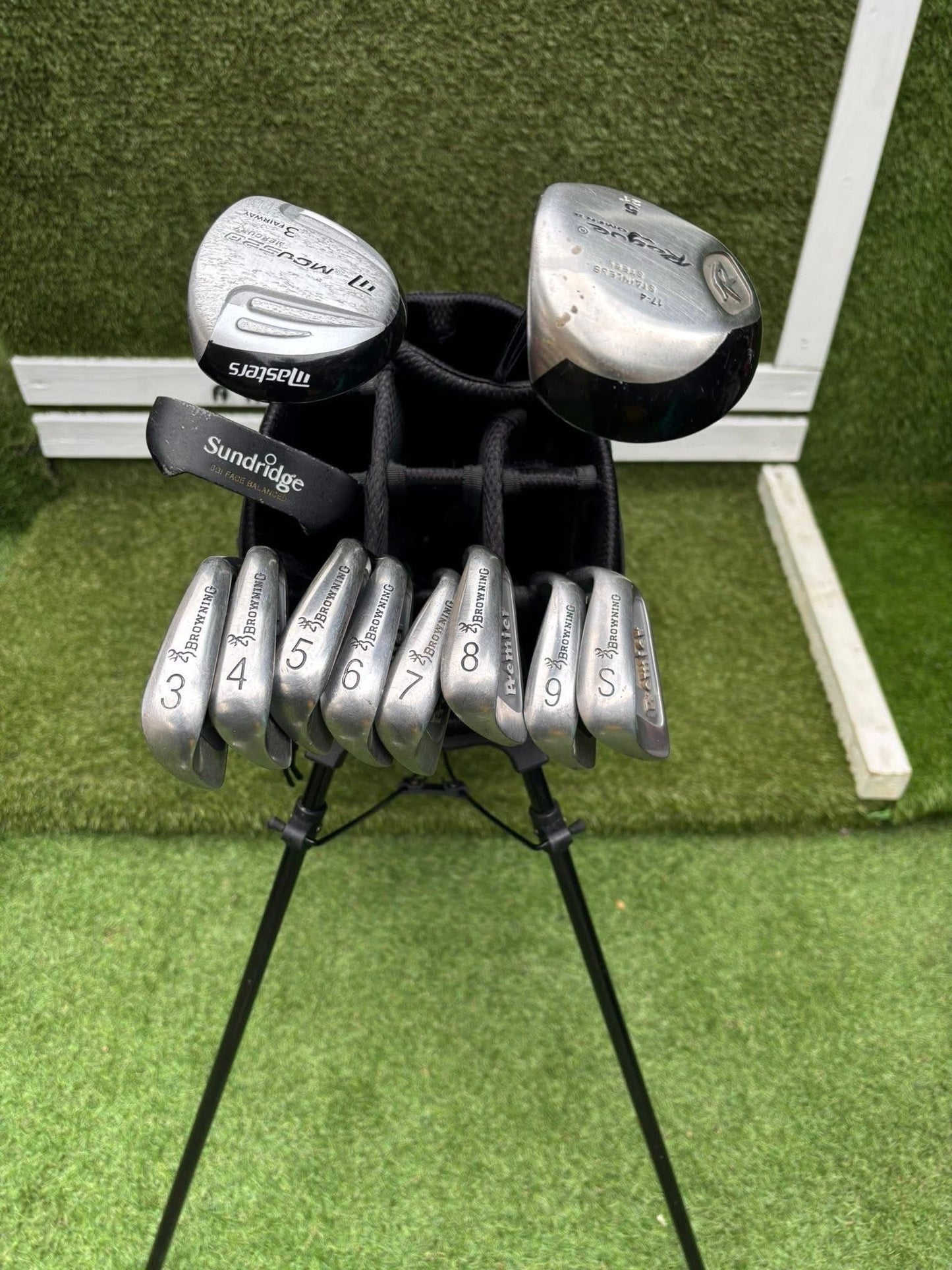 Premier Irons (3–9, SW) + Woods + Putter + Masters Bag – 11 Club Set £104.00