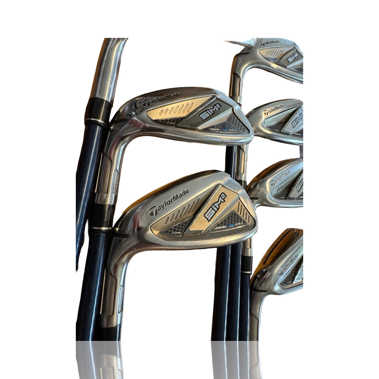 Taylormade Stunning Sim 2 Max Irons Set Left Handed Graphite Shafts Reg Flex 5-PW & SW Recently Fitted Grips