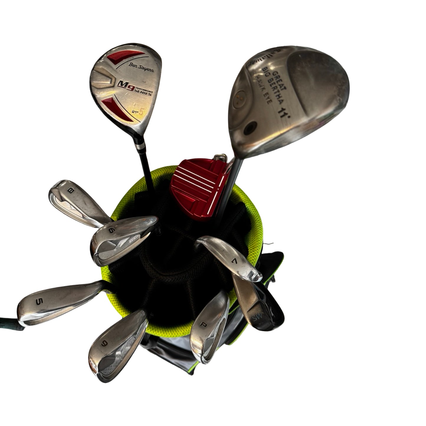 Ben Sayers M9 Graphite Golf Set includes premium graphite-shafted clubs, Cart bag & free delivery