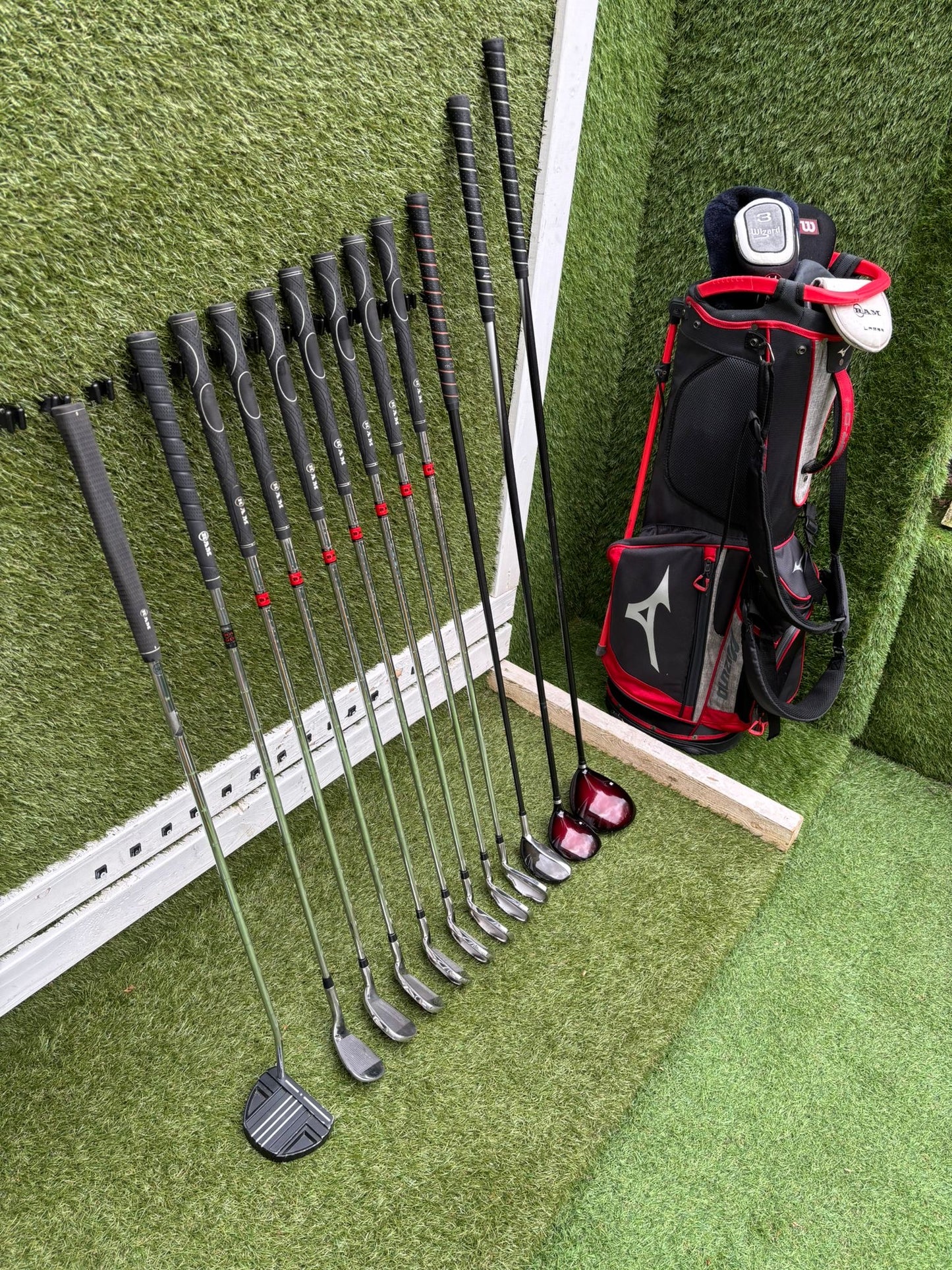 Wilson Deep Red Woods + Ram Concept Irons Set + Mizuno Stand Bag - Free P&P