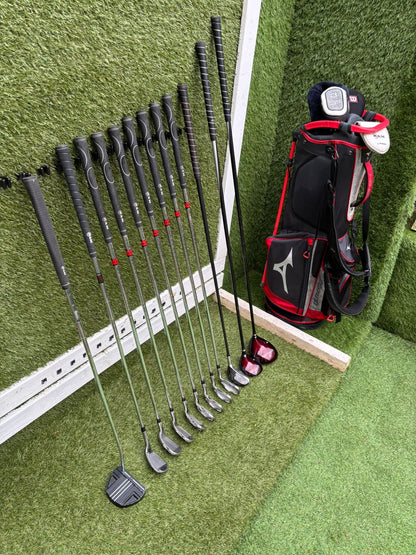 Wilson Deep Red Woods + Ram Concept Irons Set + Mizuno Stand Bag - Free P&P