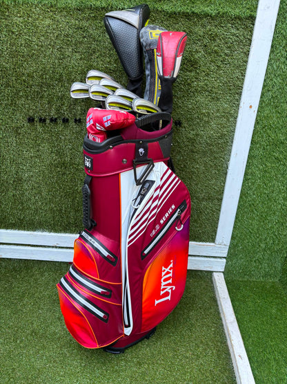Nike Slingshot 4D Irons, Nike Driver, Cobra 4 Wood, Nike VR_S Hybrid, Odyssey Putter, New Lynx Waterproof Cart Bag