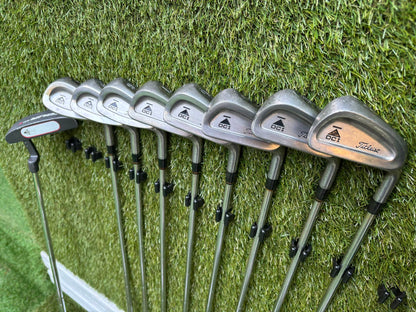 Titleist DCI Irons, Titleist DCI Sand Wedge, Confidence Woods & Inesis Stand Bag