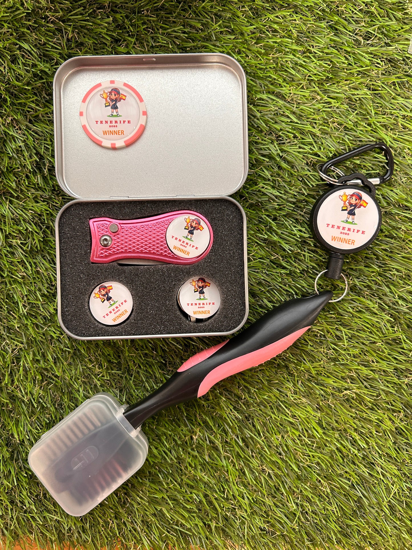Personalised Golf Brush with retractable spike