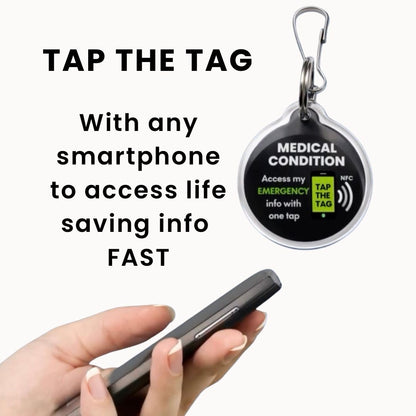 Food Allergy Alert Tag - Clip on NFC emergency info