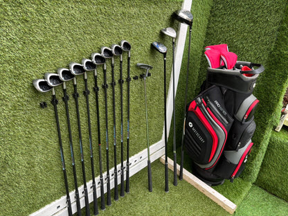 John Letters Trilogy T5 Graphite Iron Set + Woods & Motocaddy Bag