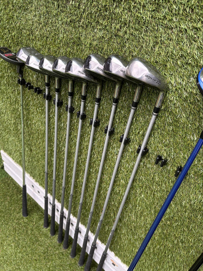 Slazenger Big Ezee Iron-Wood Golf Set V300 Driver Hybrid Stand Bag Free P&P