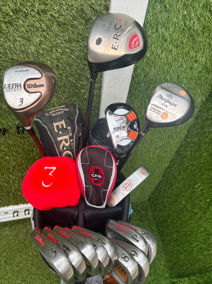 LEFT-HANDED Wilson Ultra Select Irons (3–SW) + Big Bertha Driver + Woods + Hybrid (14 Clubs)