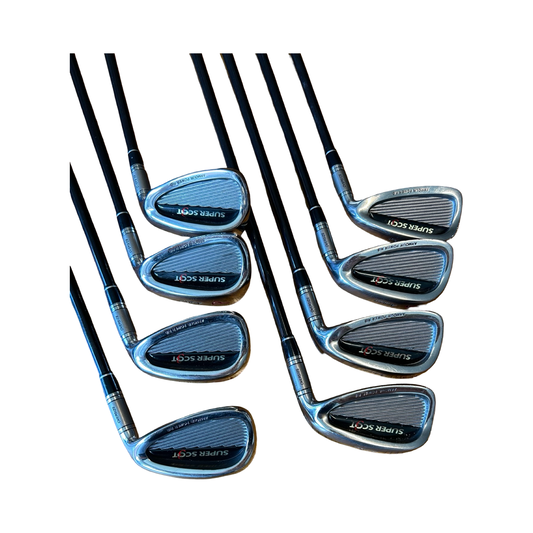 Tommy Armour Super Scot Over Size Golf Iron Set 4-PW & Sand Wedge Graphite Reg Flex New Lamkin Grips Head Covers