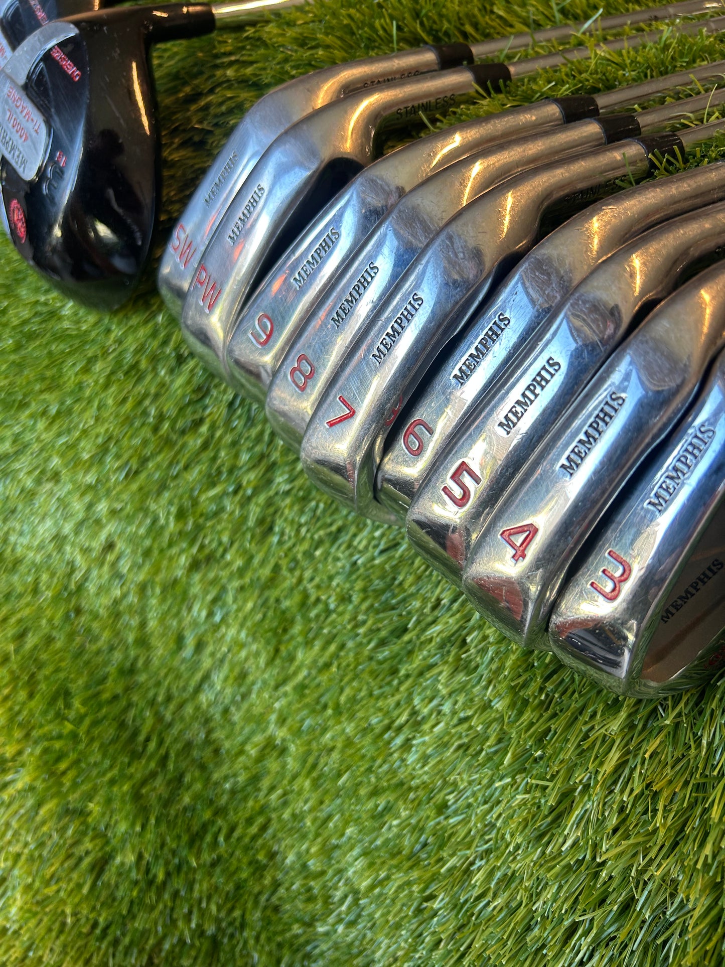 Memphis 4000iL Complete Golf Irons set 3-PW & SW + 3 wood & 5 Wood Oversize Heads Reg Flex RH