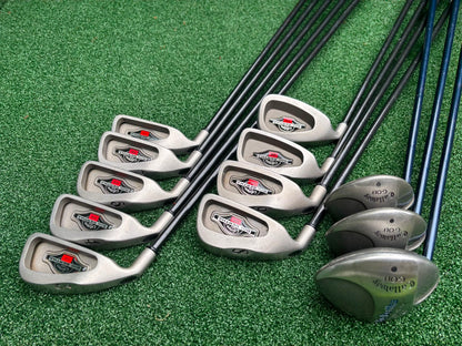 Callaway Big Bertha Left-Handed Golf Set – 3–SW Graphite Irons + 2 Drivers, 3 & 5 Woods