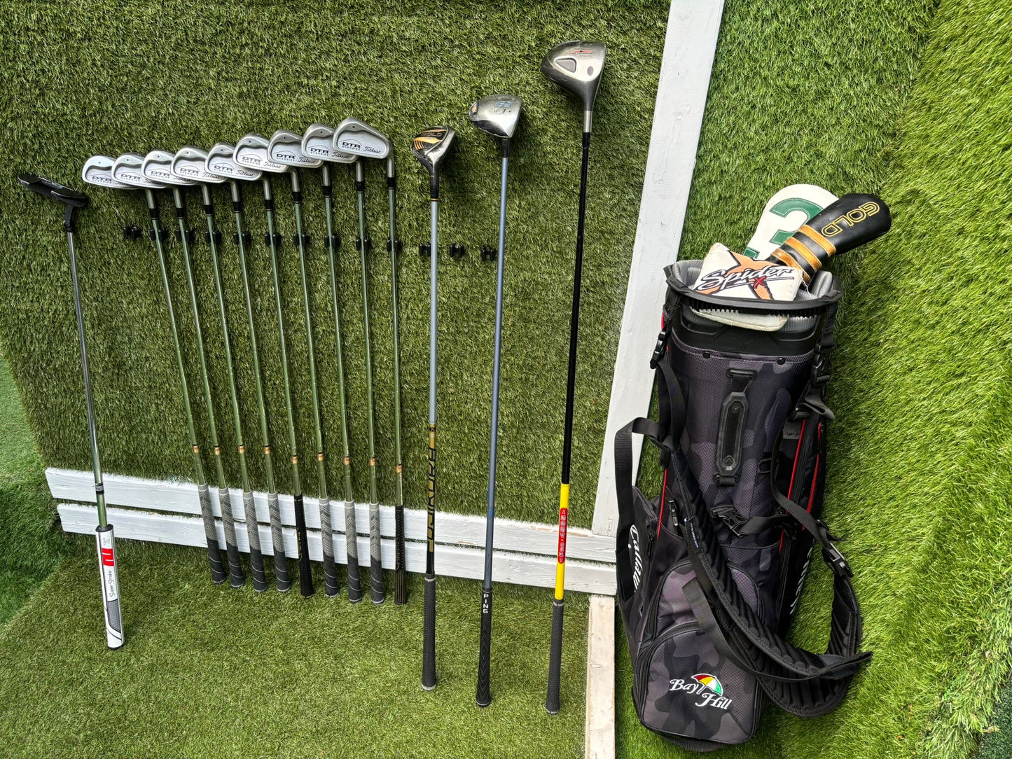 Titleist DTR Oversize Irons, PING G2 Fairway Wood & Callaway Stand Bag Golf Set