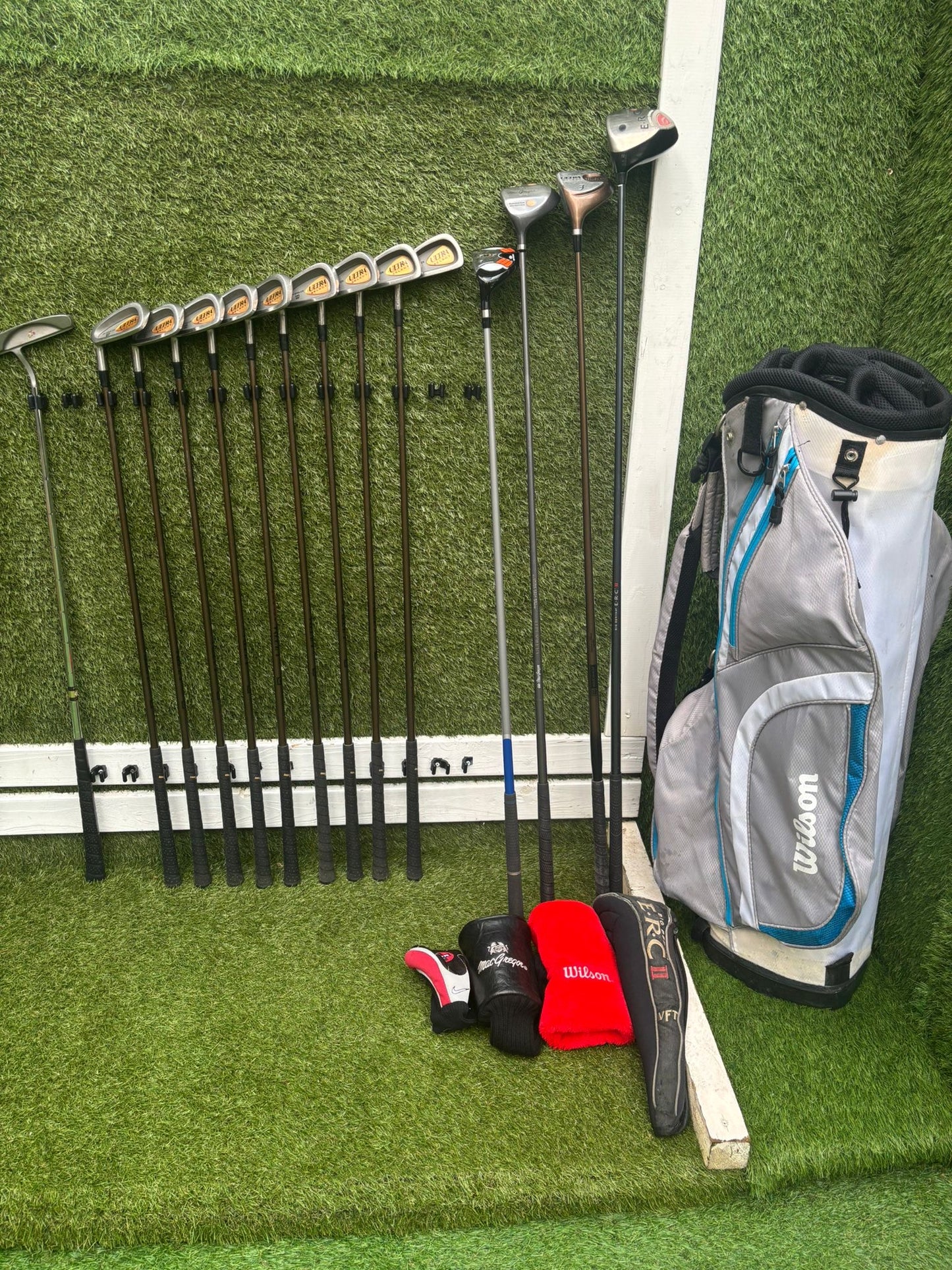 LEFT-HANDED Wilson Ultra Select Irons (3–SW) + Big Bertha Driver + Woods + Hybrid (14 Clubs)