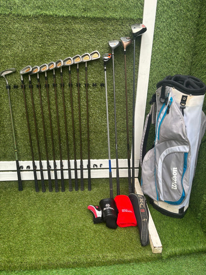 LEFT-HANDED Wilson Ultra Select Irons (3–SW) + Big Bertha Driver + Woods + Hybrid (14 Clubs)