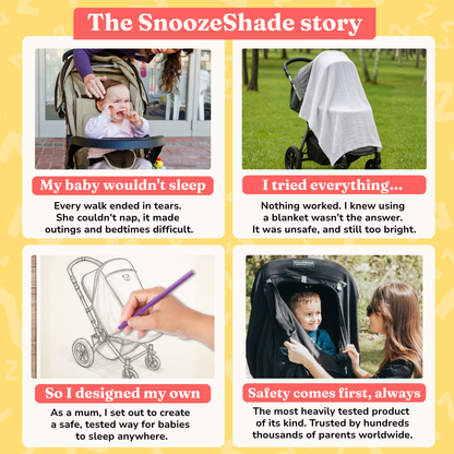 SnoozeShade Plus Extra: sun and sleep shade and insect net for buggies and pushchairs
