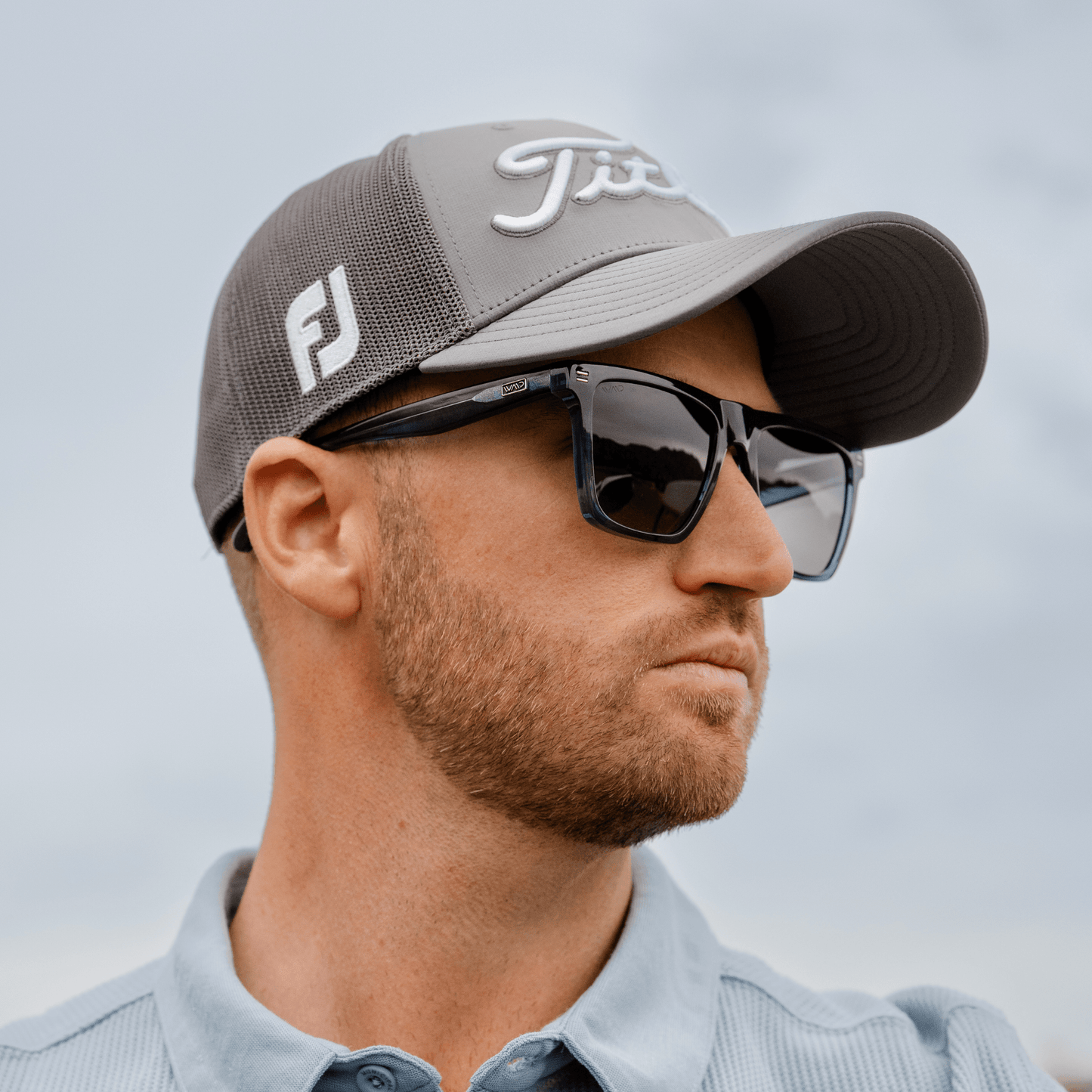 ACE Square Men's Golf Sunglasses in Indigo Blue Grain by WMP Eyewear