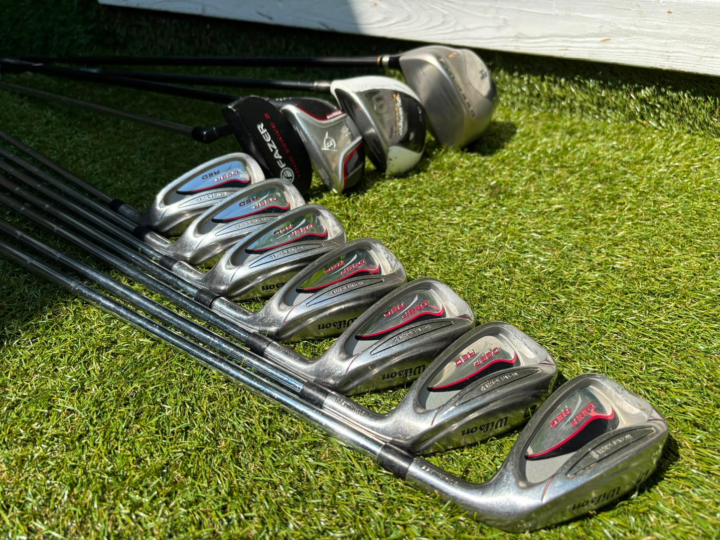 Wilson Deep Red Irons, TaylorMade Burner 3.0 Fairway Wood, Wilson Driver & Brand New Stand Bag