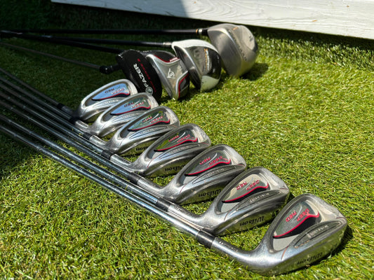 Wilson Deep Red Irons, TaylorMade Burner 3.0 Fairway Wood, Wilson Driver & Brand New Stand Bag