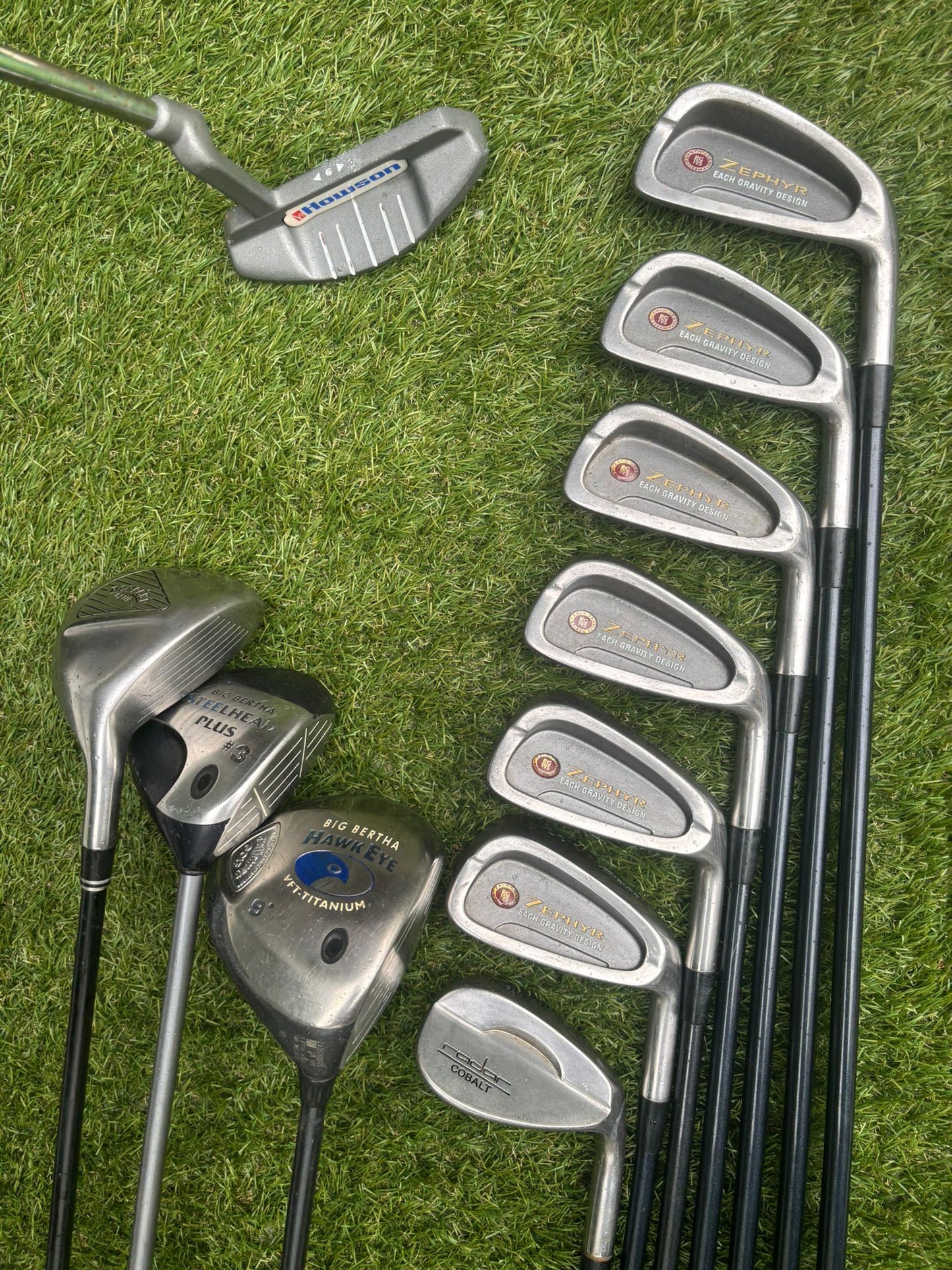Mizuno Zephyr Irons + Callaway Big Bertha Woods + Hybrid + Wedge + Stand Bag (11 Clubs)