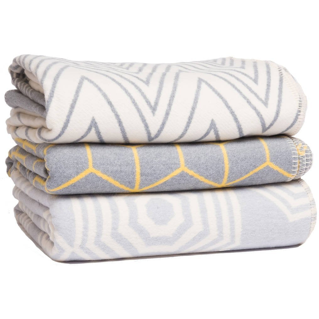 Grey King Size Reversible Cotton Blanket 160x220cm