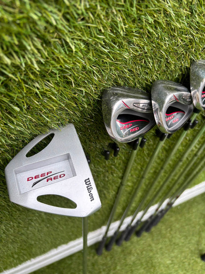Wilson Deep Red Full Matching Golf Set (5–SW) with Titleist Stand Bag