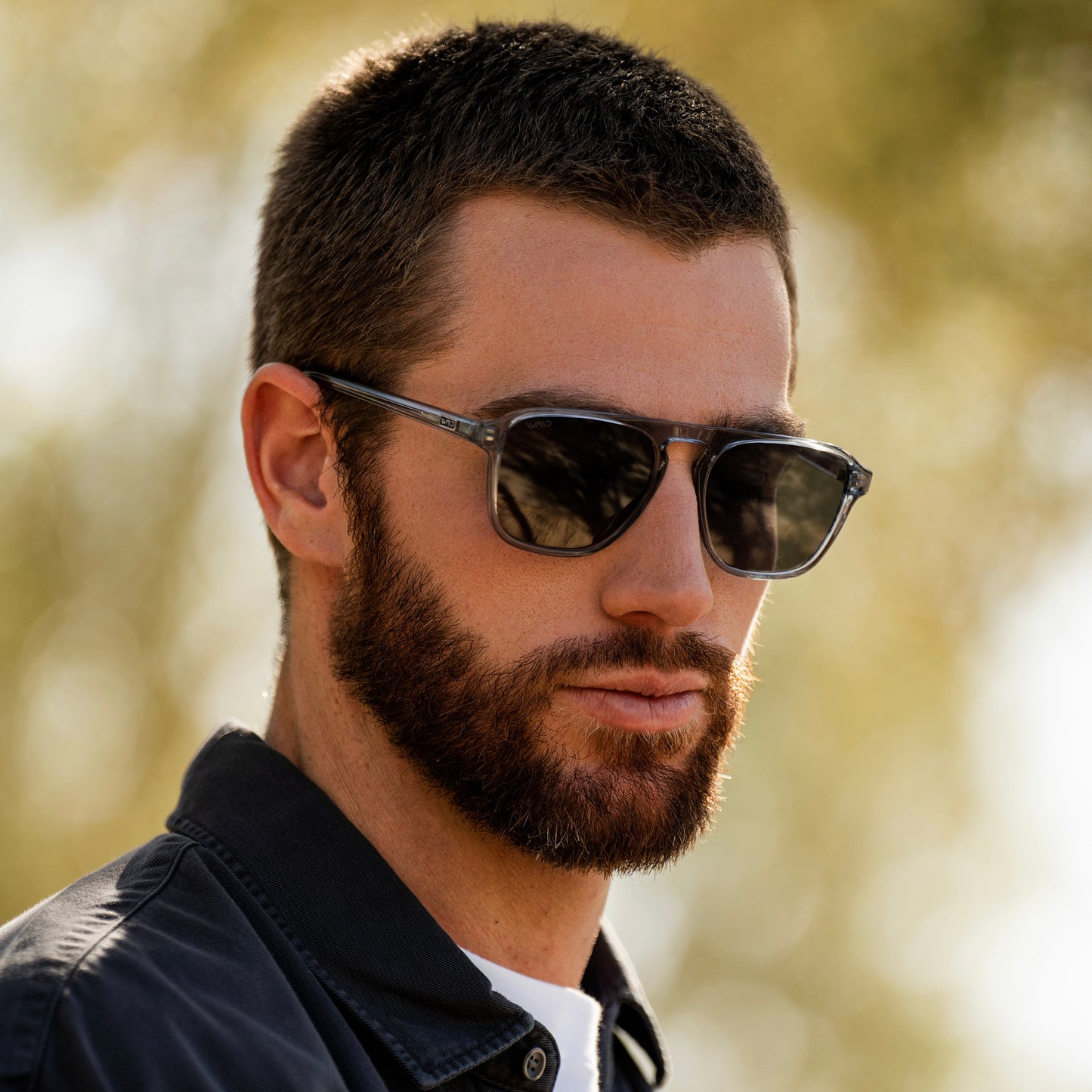 EMERSON Unisex Square Aviator Sunglasses in Denim Blue by WMP Eyewear