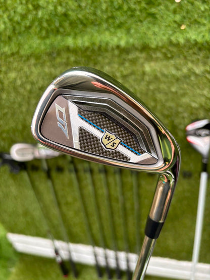 New Wilson Staff D7 Irons, Titleist Driver, Callaway Wood & Hybrid, New Wilson Infinite Putter Titleist Waterproof Cart Bag