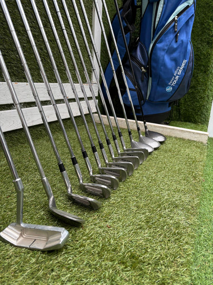 Nicklaus Linear Dynamics Golf Set with Snake Eyes Maraging Steel Driver, Matching Woods & Stand Bag