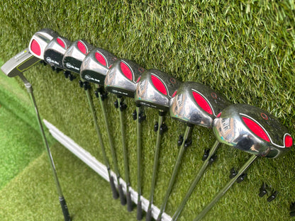 RAM Laser Hybrid Irons, Nike SQ Sumo² Driver, Cobra SZ Fairway Wood, Slazenger V Series Putter & Wilson Tour RX Stand Bag