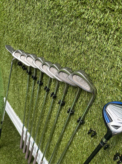 Golf Set – EEE 3ZZZ Irons + Callaway ERC Driver + Hybrid + 5 Wood + Callaway Stand Bag