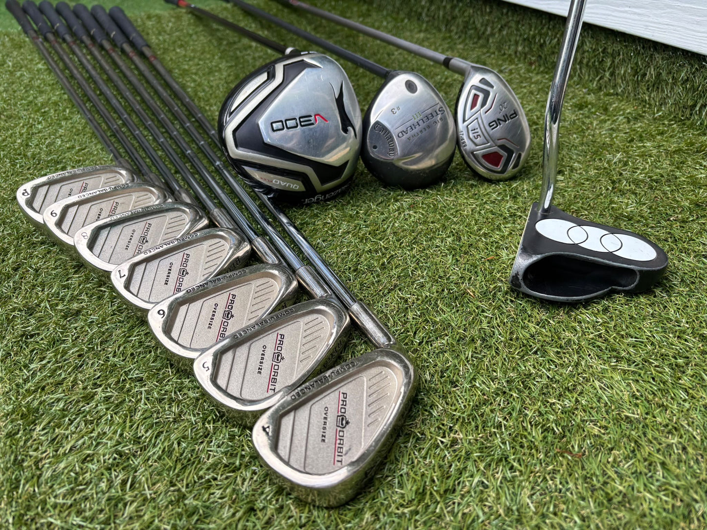 Left-Handed Complete Golf Set – Regal Pro Orbit Irons, PING i15 Hybrid, Callaway Steelhead III & Nike Stand Bag