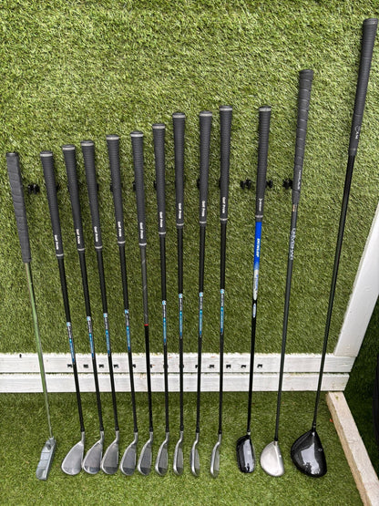 John Letters Trilogy T5 Graphite Iron Set + Woods & Motocaddy Bag