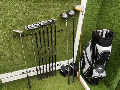 John Letters Swingmaster Irons + Dunlop Tour Woods + Hippo Putter + Dunlop Cart Bag – 11 Clubs