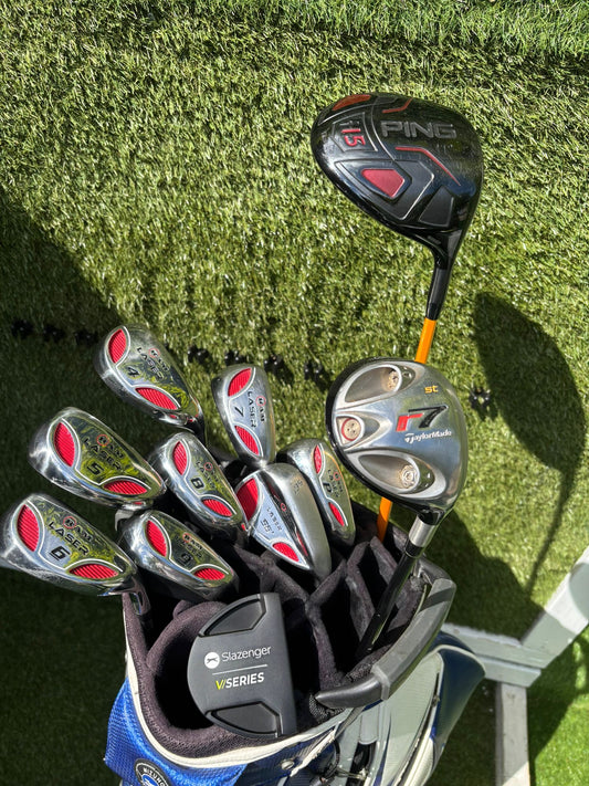RAM Laser Irons 5–SW / PING i15 Driver / TaylorMade r7 ST Wood / Mizuno Cart Bag