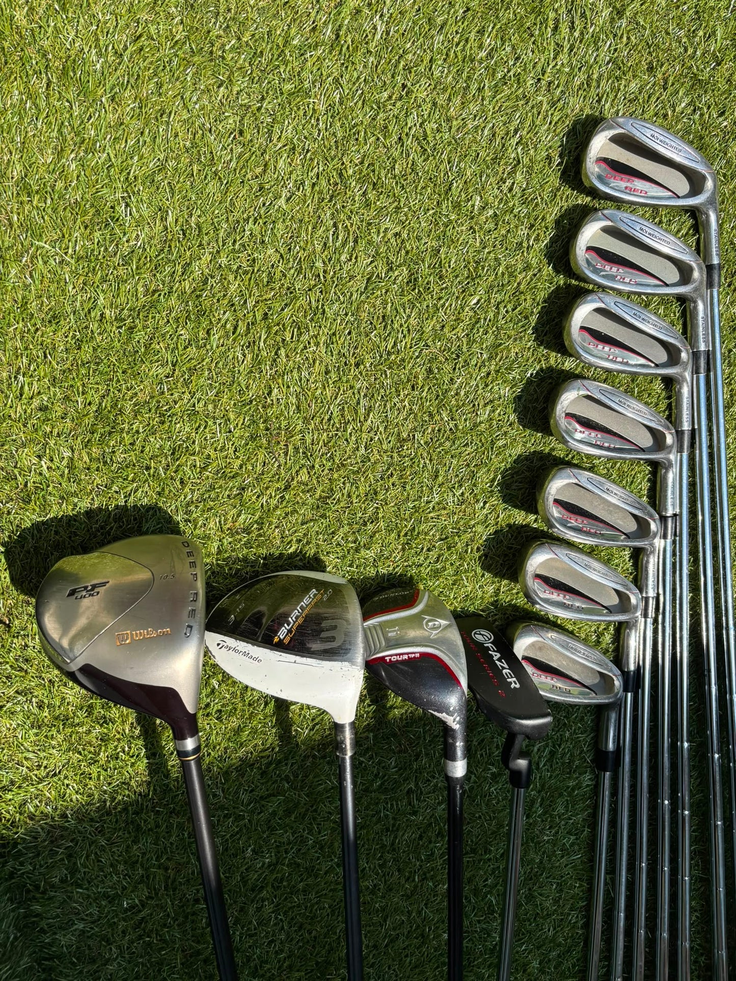 Wilson Deep Red Irons, TaylorMade Burner 3.0 Fairway Wood, Wilson Driver & Brand New Stand Bag