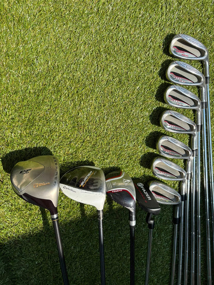 Wilson Deep Red Irons, TaylorMade Burner 3.0 Fairway Wood, Wilson Driver & Brand New Stand Bag